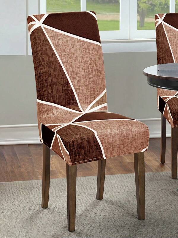 1/4/6pcs Bohemian Style Milk Silk High Back Chair Covers, Colorful, Stretch Dustproof Slipcovers For Living Room, Dining Room, Bedroom, Study