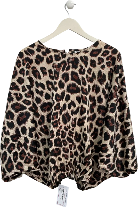 Iland Co Brown Leopard Print Blouse UK S/M