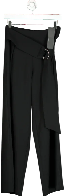 S.Deer Black Tailored Wide Leg Trousers UK S