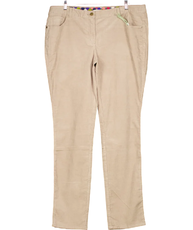 Boden Beige 5 Pocket Cord Slim Trousers UK 20 regular