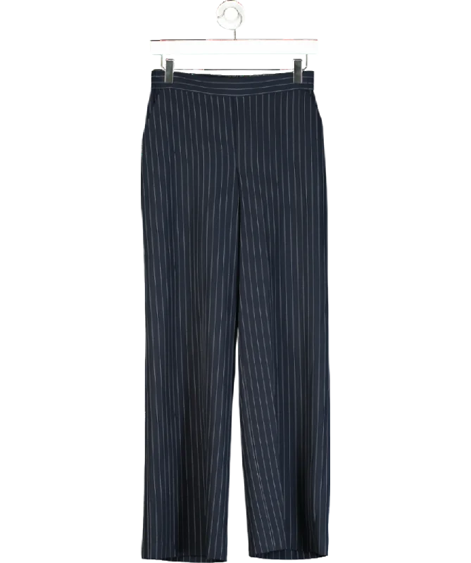 Helene Berman Blue Pinstriped Stretch Waistband Trouser UK S