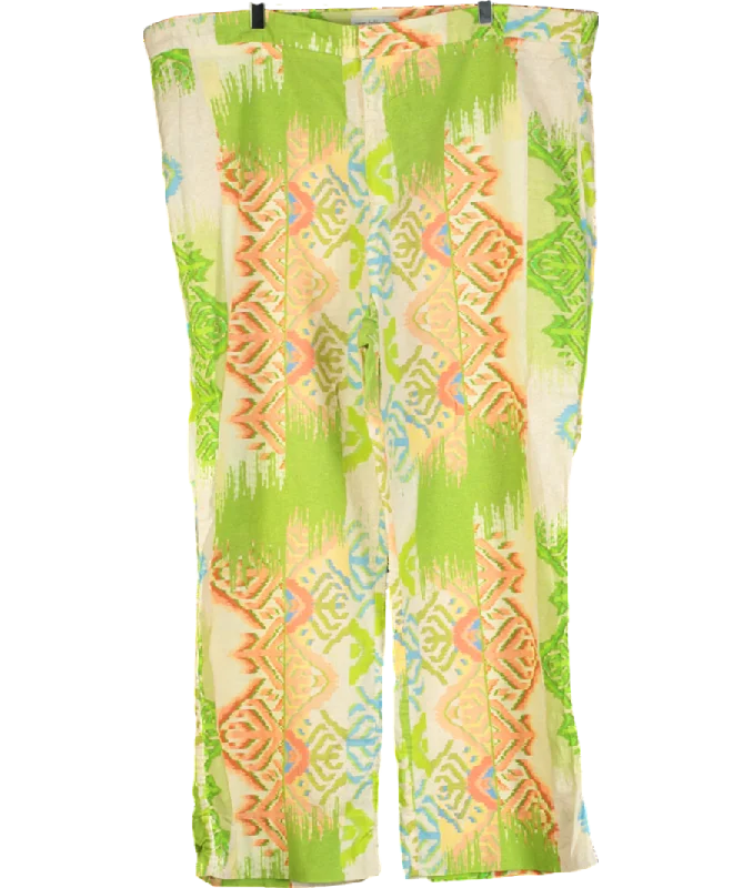 Never Fully Dressed Green Abstract Trousers UK 24