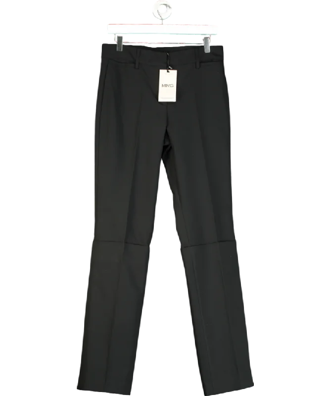 MANGO Black Straight Pleated Trousers UK 10