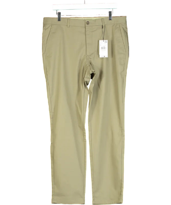 MANGO Green Slim Fit Lyocell Pants W34