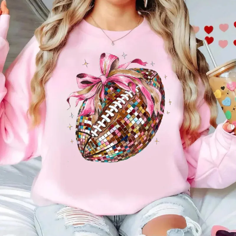 Online Exclusive | Coquette Disco Football Graphic Sweatshirt in Pink