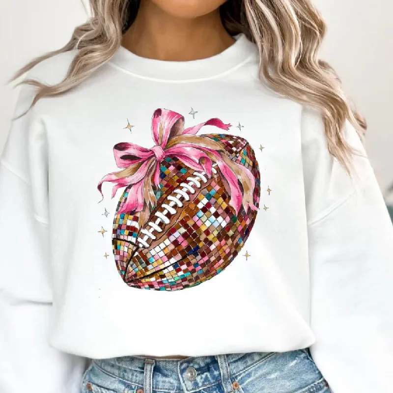 Online Exclusive | Coquette Disco Football Graphic Sweatshirt in White