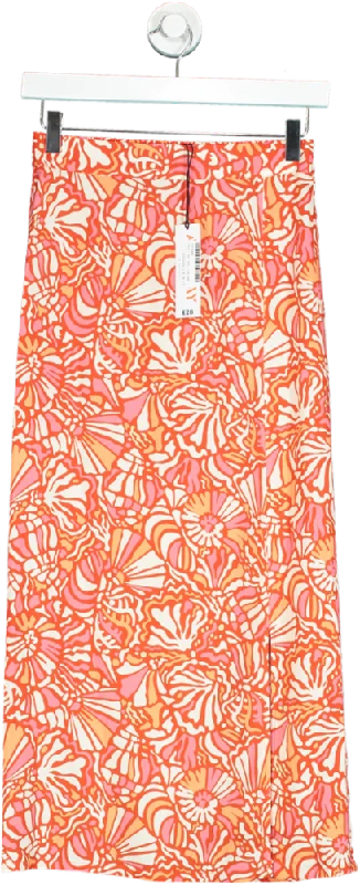 John Lewis Orange Abstract Shell Skirt UK 6