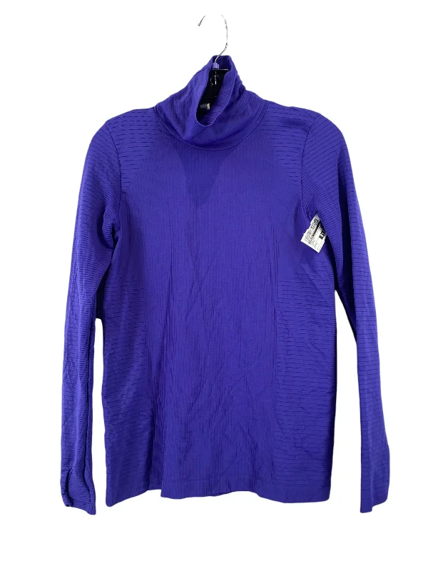 Athletic Top Long Sleeve Collar By Athleta In Purple, Size: M