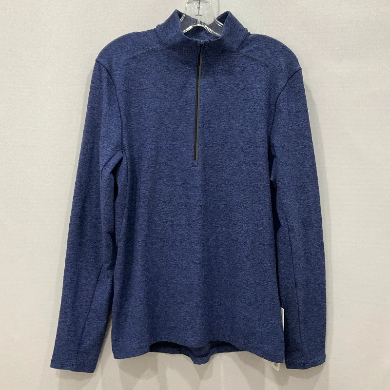 Athletic Top Long Sleeve Collar By Lululemon In Blue, Size: S