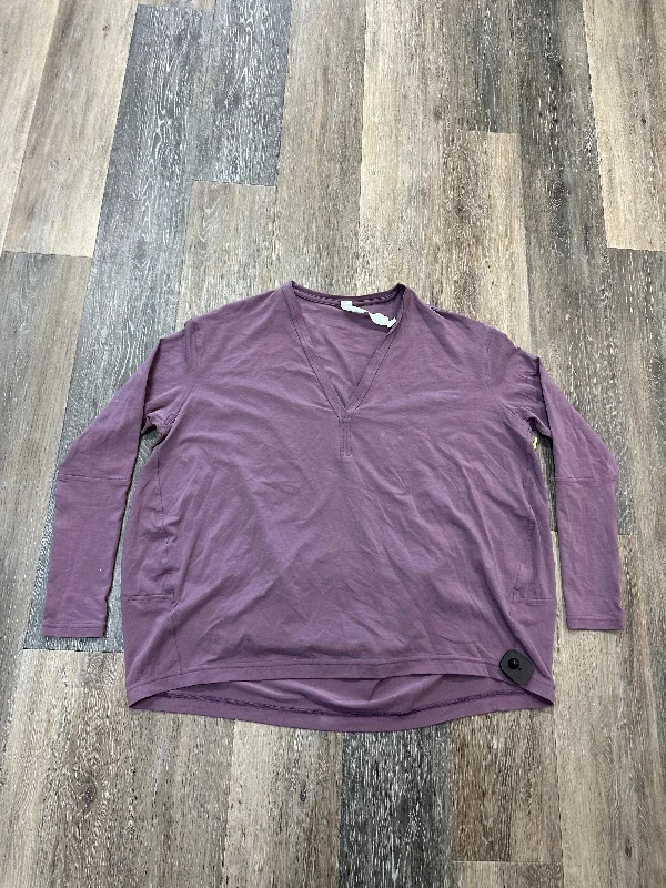 Athletic Top Long Sleeve Collar By Lululemon In Purple, Size: 8