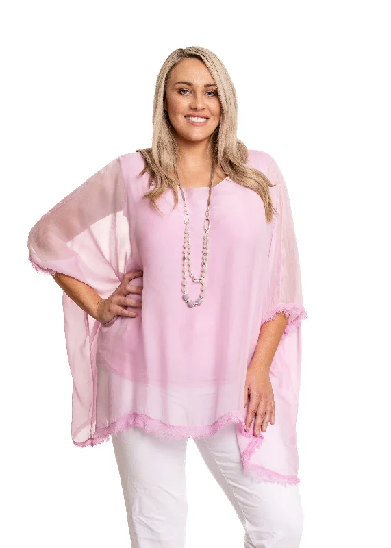 Emiliana Silk Top in Petal Pink