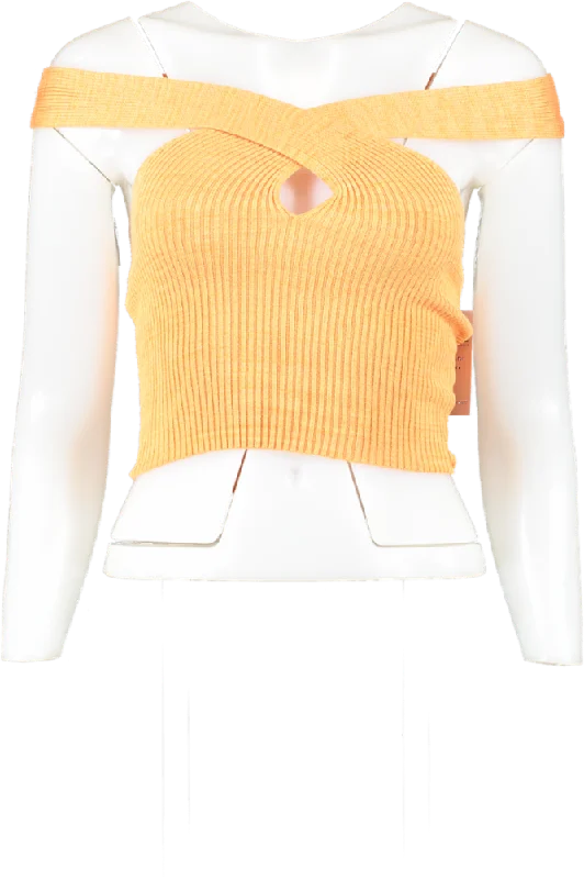 h:ours Orange Cia Crossover Off Shoulder Top UK XS