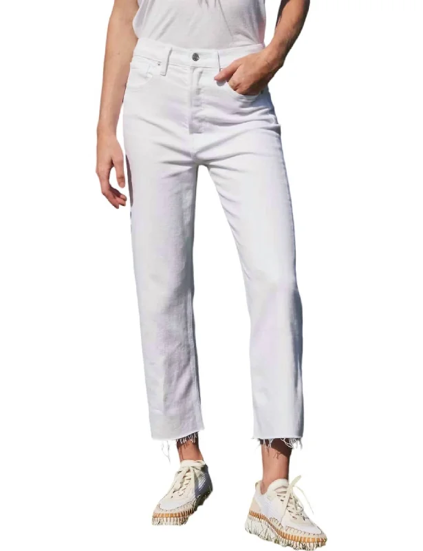 Monaghan Mom Jeans In White Vintage Denim