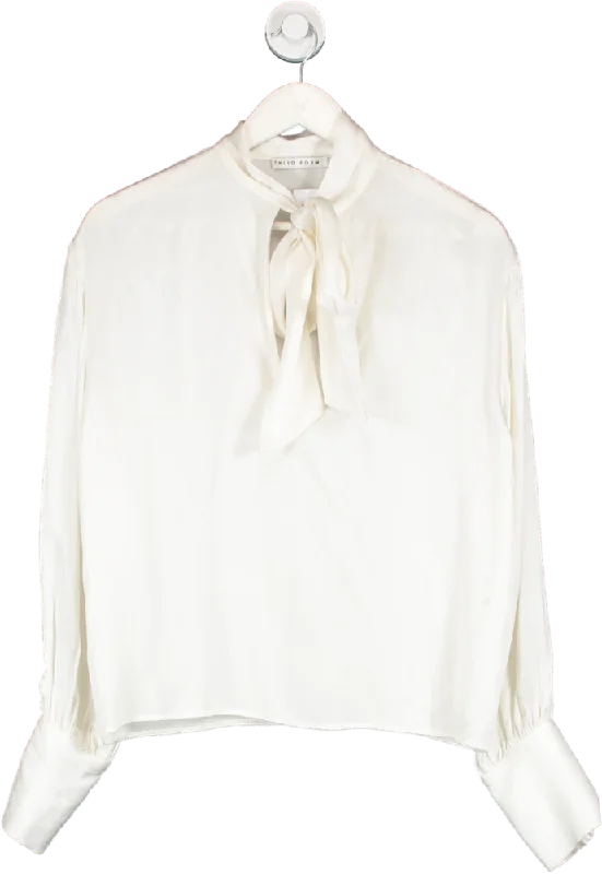 Third Form Cream Magnetic Tie Neck Blouse UK 8