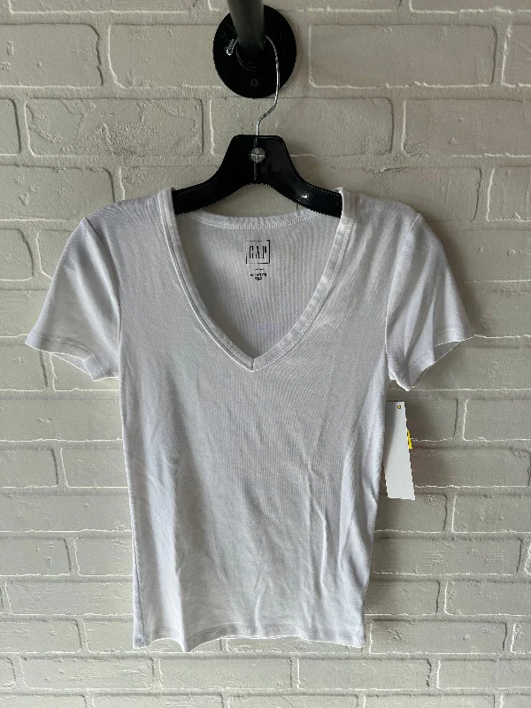 Top Short Sleeve Basic By Gap In White, Size: Xsp