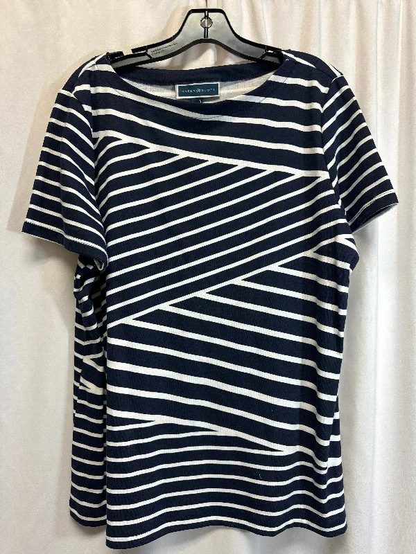 Top Short Sleeve By Karen Scott In Navy, Size: Xl