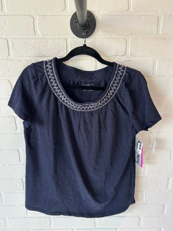 Top Short Sleeve By Talbots In Blue & White, Size: Mp