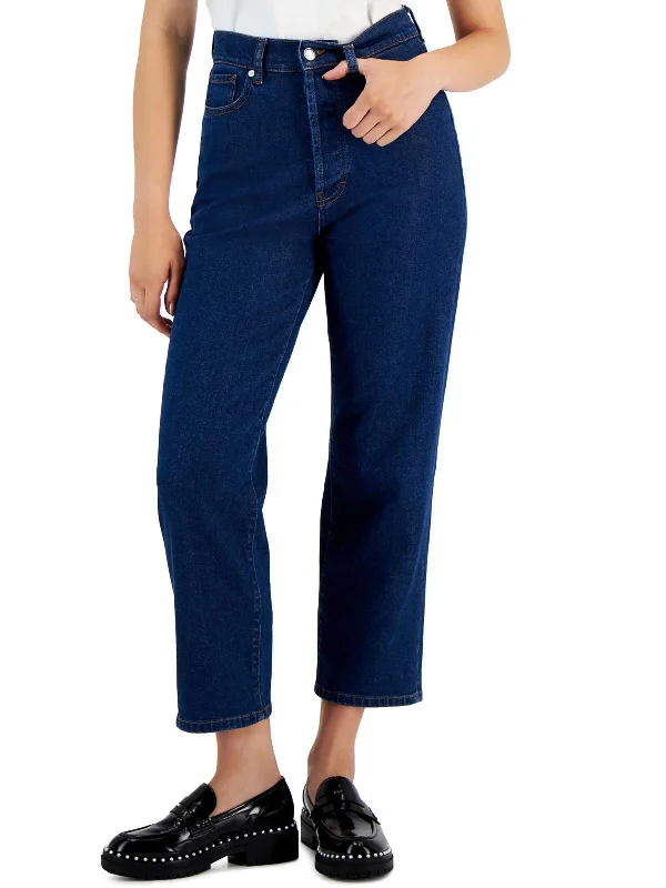 Womens High Rise Cropped Ankle Jeans