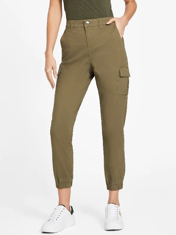 Gillianne Faux-Leather Cargo Joggers