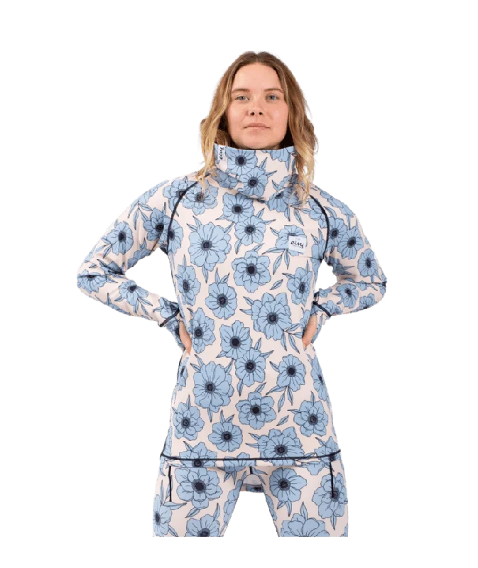 EIVY Women's Icecold Gaiter Base Layer Top Blue Flower