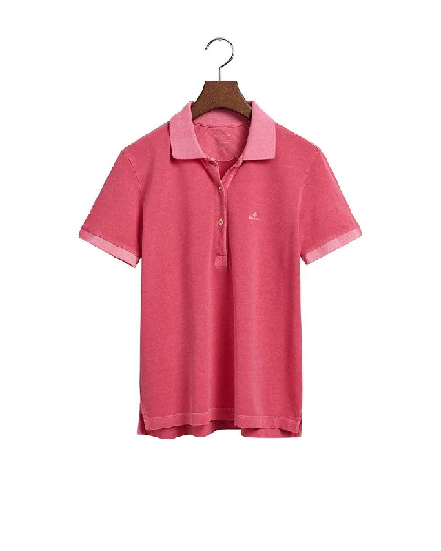 Sunfaded Piqué Polo Shirt - Magenta Pink