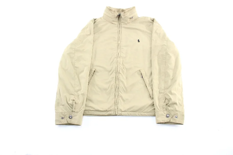 Polo by Ralph Lauren Embroidered Logo Tan Zip Up Jacket