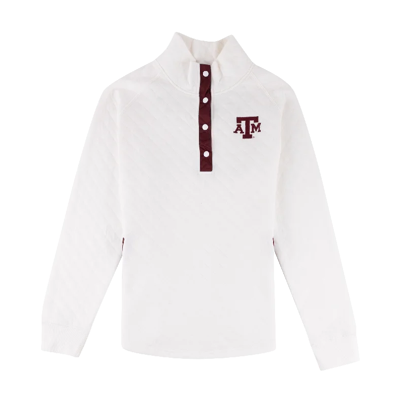 Texas A&M Clair Quilted Mock Neck Pullover