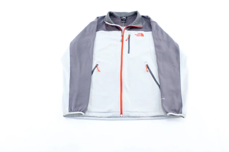 The North Face Embroidered Logo Grey & Orange Zip Up Jacket