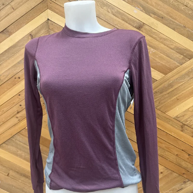 WOODS - Women's L/S Atheltic Shirt: Purple/Grey-women-MD