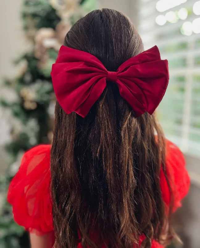 Large Red Satin Christmas Bow