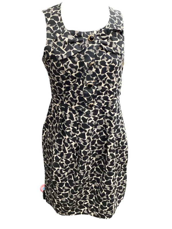 Black & Cream Dress Casual Midi Atmosphere, Size 10