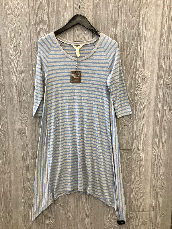 Blue & Grey Dress Casual Midi Matilda Jane, Size S