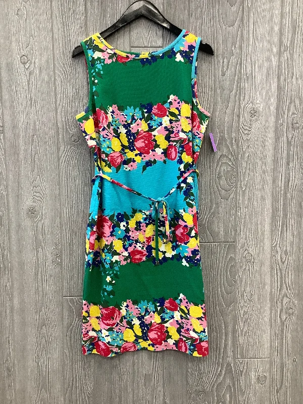 Floral Print Dress Casual Midi Talbots, Size L