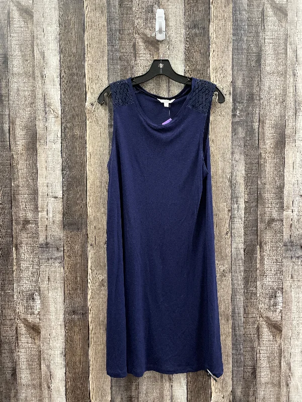 Navy Dress Casual Midi Charming Charlie, Size L