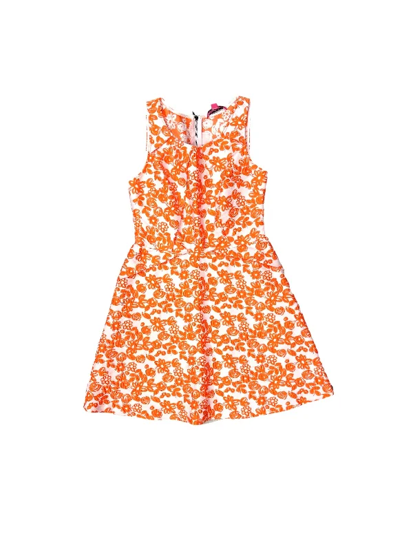 Orange Dress Casual Midi Betsey Johnson, Size 10