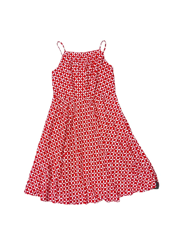 Red & White Dress Casual Midi Loft, Size 8