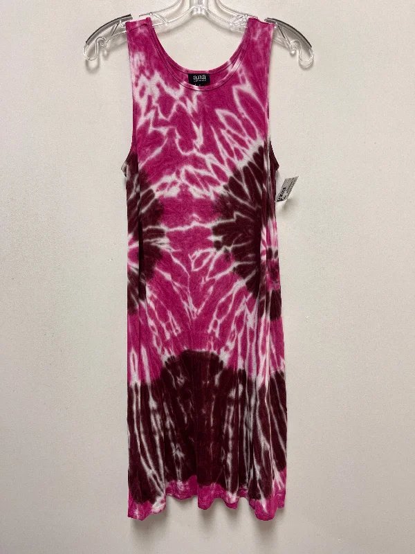 Tie Dye Print Dress Casual Midi Ana, Size S