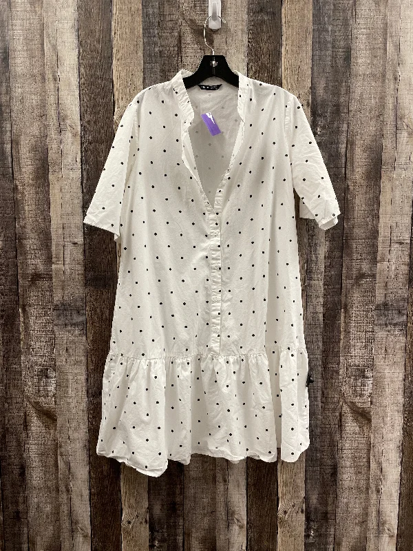 White Dress Casual Midi Shein, Size M