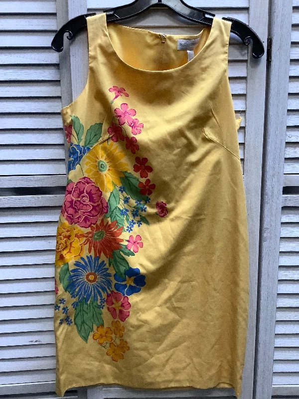 Yellow Dress Casual Midi Petite Sophisticate, Size 4