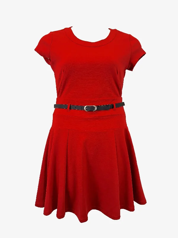 Ben Sherman Classic Cherry Cola Belted Mini Dress Size M