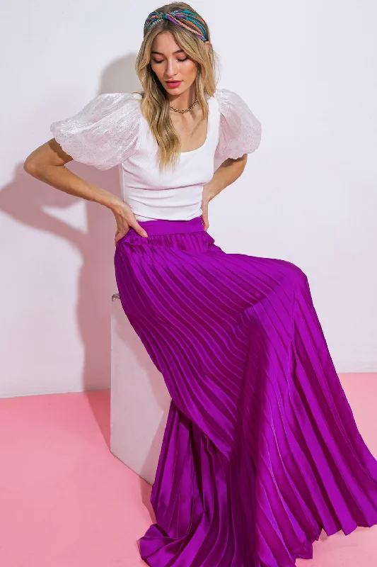 WONDERFUL WISHES SATIN MAXI SKIRT