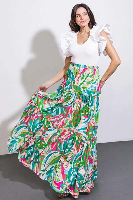 BRING GOOD ENERGY WOVEN MAXI SKIRT