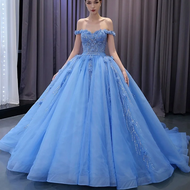 Sky Blue Quinceanera Dress Elegant Ball Gown Evening Party Dresses