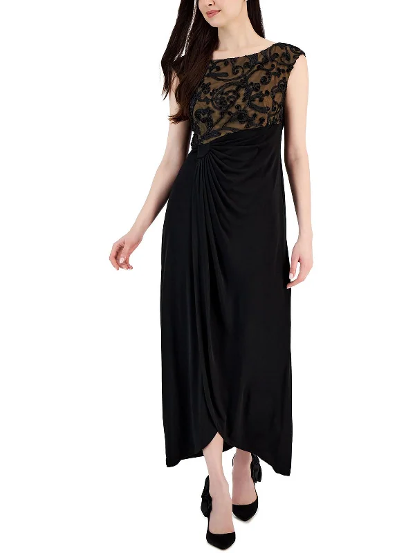 Womens Soutache Long Evening Dress