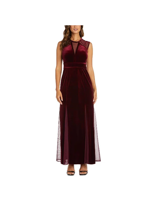 Womens Velvet Long Evening Dress