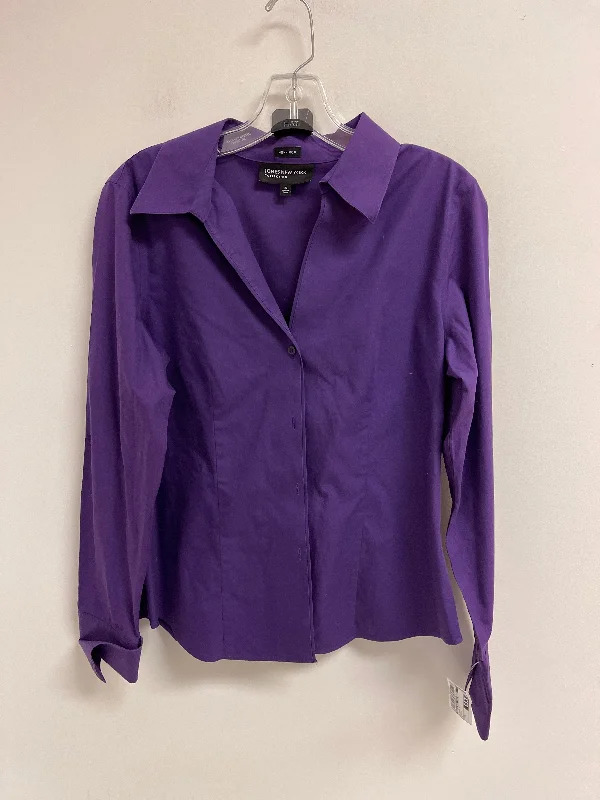 Blouse Long Sleeve By Jones New York In Purple, Size: M