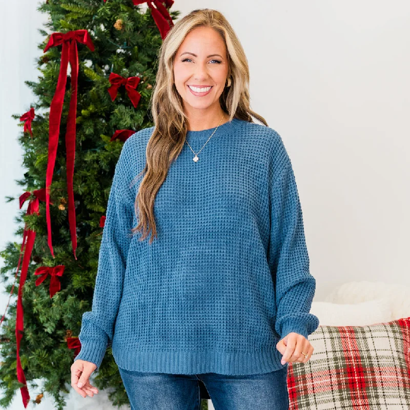 Breezy Weather Sweater, Dusty Blue