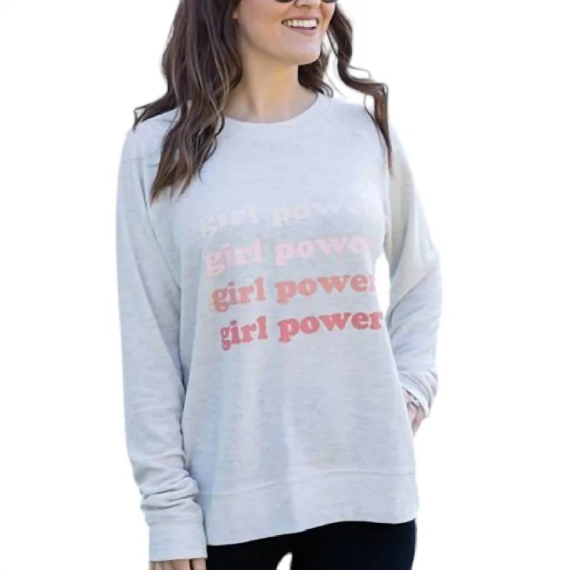 Girl Power Sweatshirt In Grey