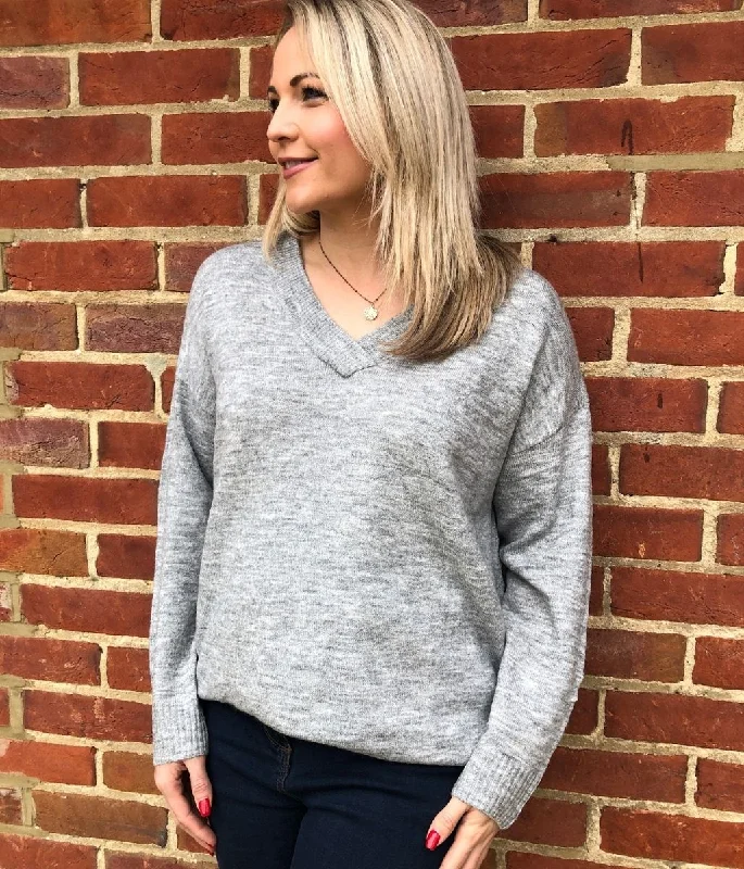 Grey Relaxed Style Jumper