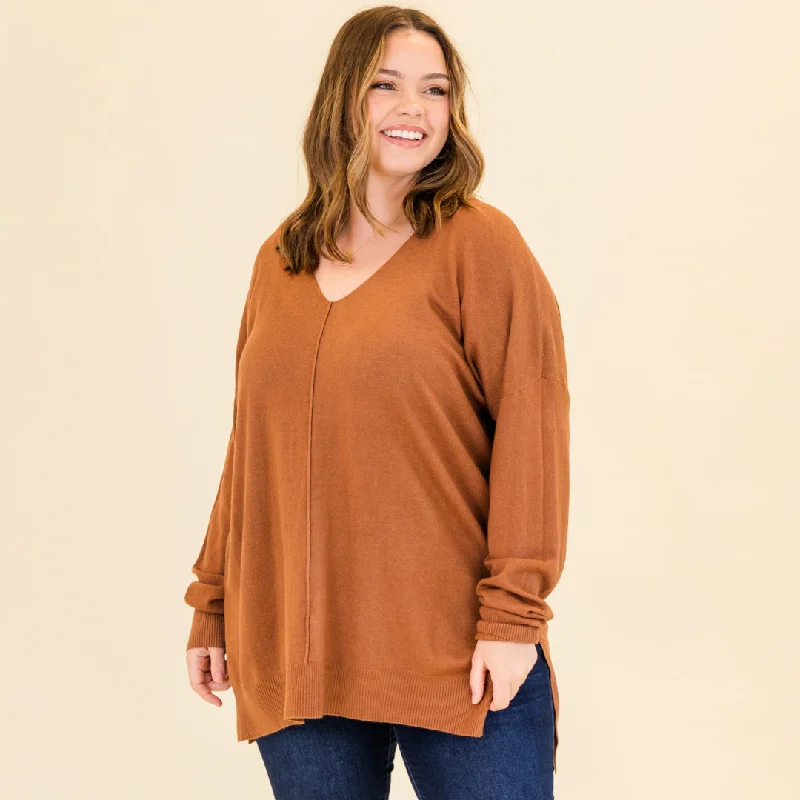 Perfect For Outside Sweater, Heather Deep Camel